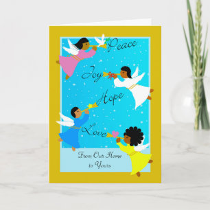 Multicultural Angels Christmas from Our Home Card