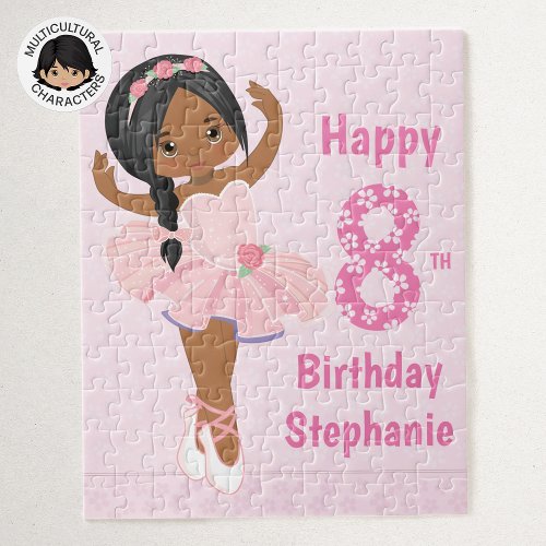 Multicultural Ballerina Happy Birthday Jigsaw Puzzle