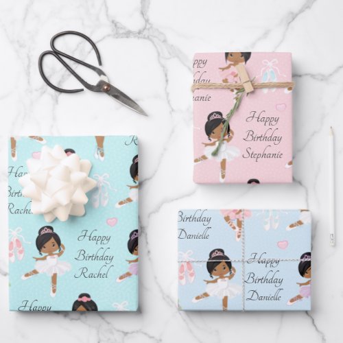 Multicultural Ballerina  Wrapping Paper Sheets