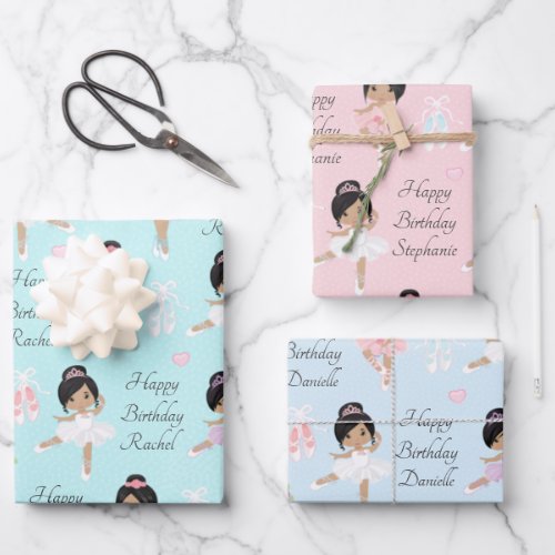 Multicultural Ballerina  Wrapping Paper Sheets