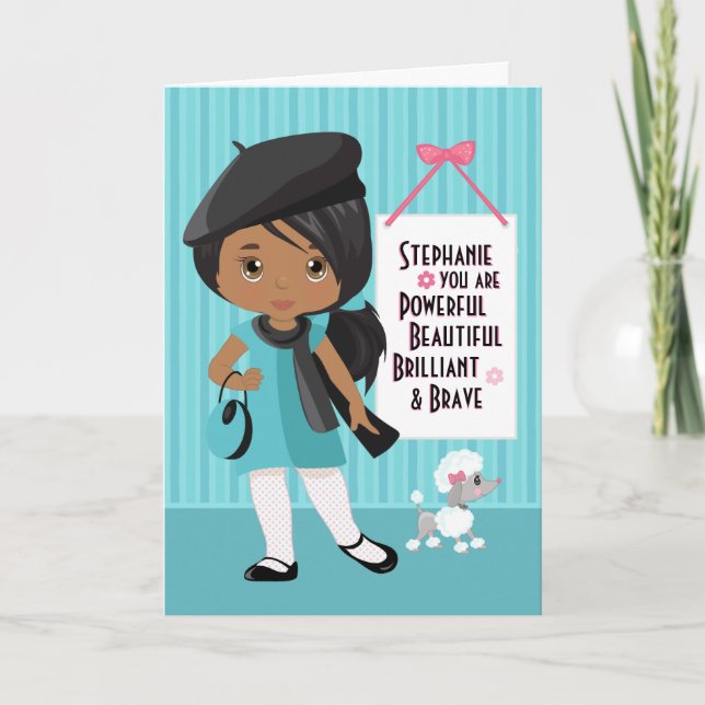Multicultural Beautiful and Brave Girl Card (Front)
