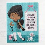 Multicultural Beautiful and Brave Girl Jigsaw Puzz Jigsaw Puzzle<br><div class="desc">Personalized Multicultural Puzzle with positive affirming message for children. Please check out more of my personalized gifts.</div>