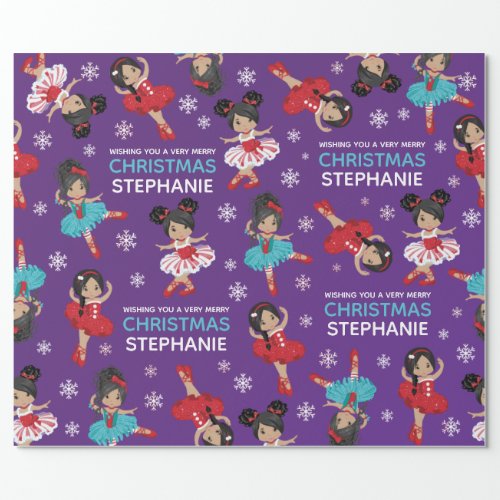 Multicultural Christmas Ballerina Wrapping Paper