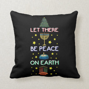 Multicultural Christmas Hanukkah Diwali Kwanzaa Throw Pillow
