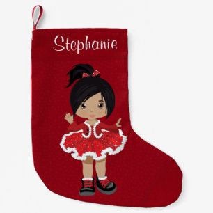 Multicultural Christmas Hip Hop Dancer Small Christmas Stocking