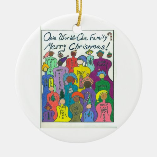 Multicultural Diversity Love Christmas Ornaments