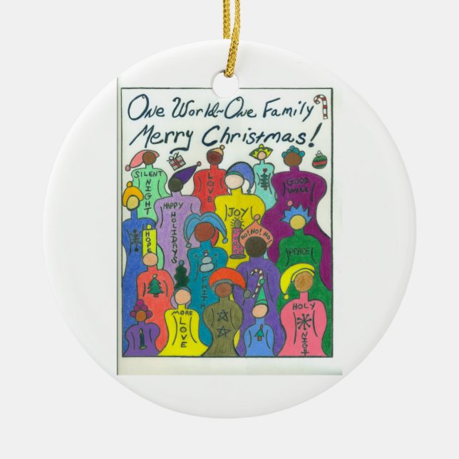 Multicultural, Diversity Love Christmas Ornaments (Front)