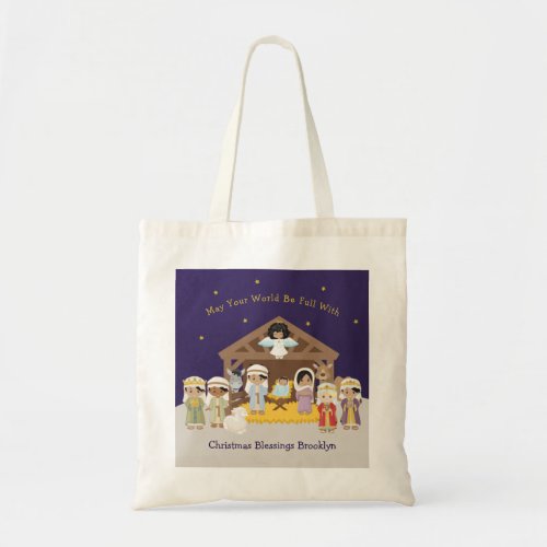 Multicultural Nativity Scene Tote Bag