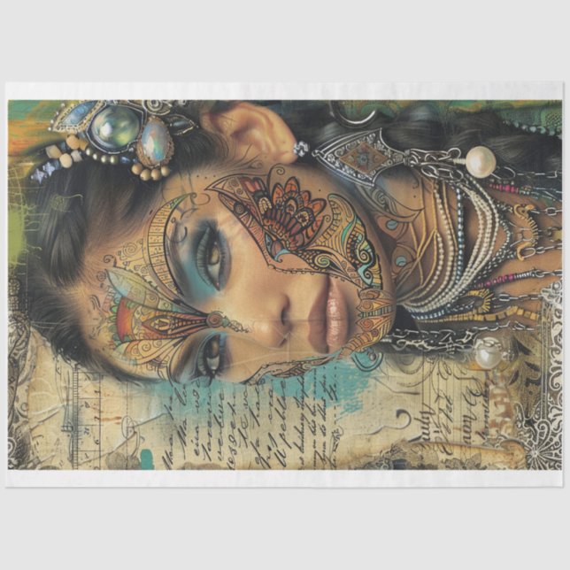 Multicultural Women of Beauty Series Decoupage Tissue Paper (Front)