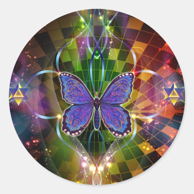 Multidimensional Transformation - Sacred Geometry Classic Round Sticker (Front)