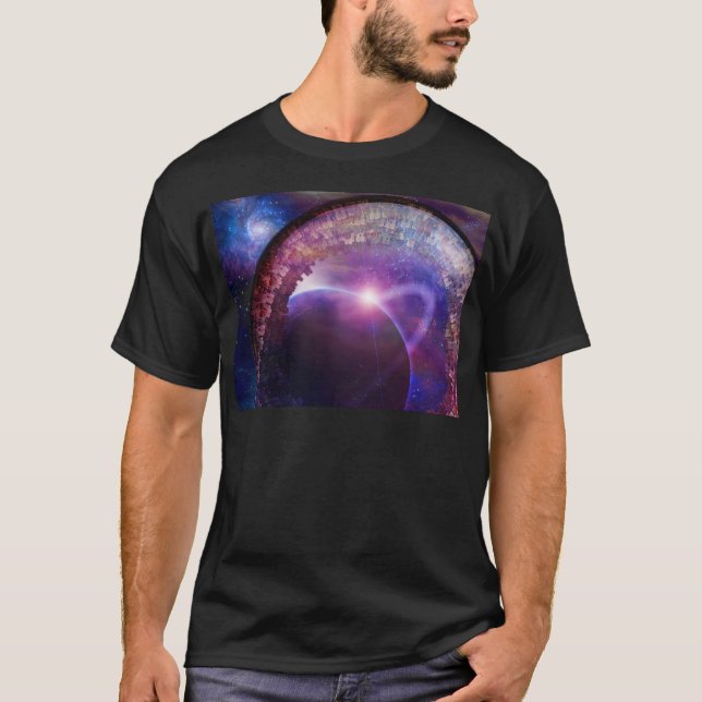 Multigenerational Interstellar City Ship T-Shirt (Front)