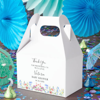 Multihued Wildflower Baby Shower Celebration Favor Boxes