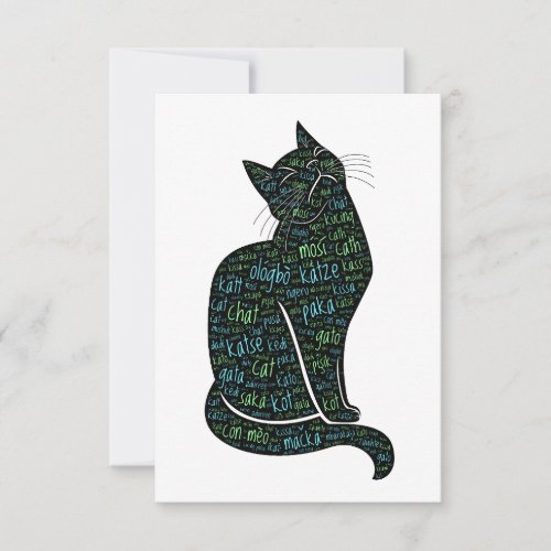 Multilingual Cat Note Cards