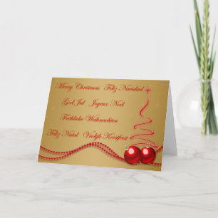 Multilingual Christmas Greetings Foreign Languages Holiday Card