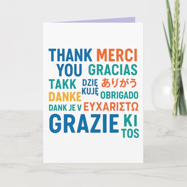 🌍 “Multilingual Gratitude”  Card (Front)