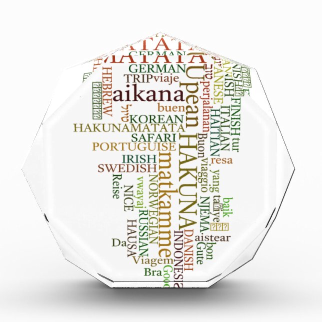 Multilingual Hakuna Matata Global Word Cloud Art Award (Front)