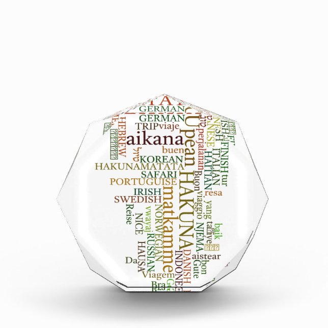 Multilingual Hakuna Matata Global Word Cloud Art Award (Front)