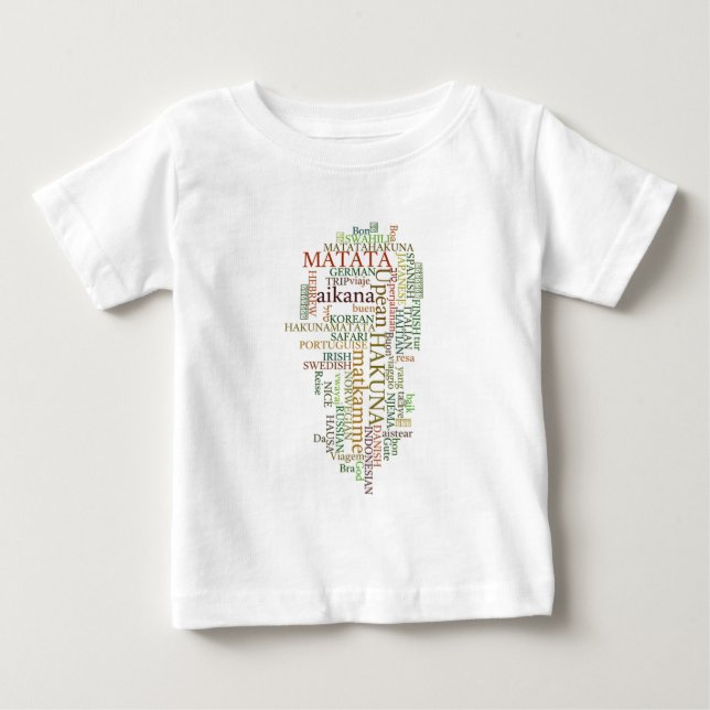 Multilingual Hakuna Matata Global Word Cloud Art Baby T-Shirt (Front)
