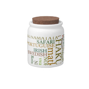 Multilingual Hakuna Matata Global Word Cloud Art Candy Jar