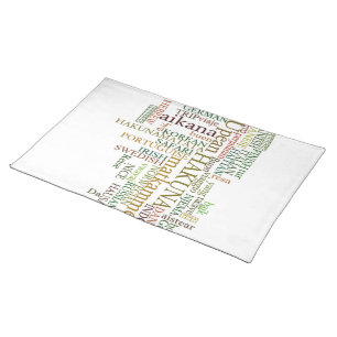 Multilingual Hakuna Matata Global Word Cloud Art Cloth Placemat