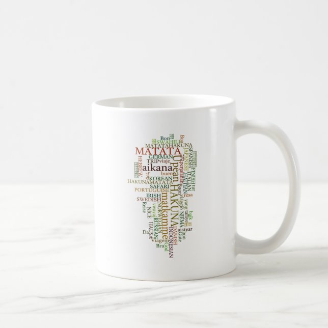 Multilingual Hakuna Matata Global Word Cloud Art Coffee Mug (Right)