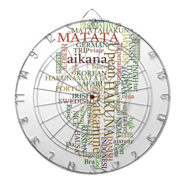 Multilingual Hakuna Matata Global Word Cloud Art Dart Board (Front)