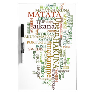 Multilingual Hakuna Matata Global Word Cloud Art Dry-Erase Board