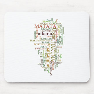 Multilingual Hakuna Matata Global Word Cloud Art Mouse Pad