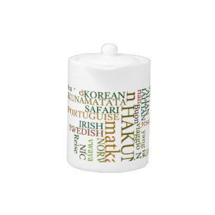Multilingual Hakuna Matata Global Word Cloud Art Teapot