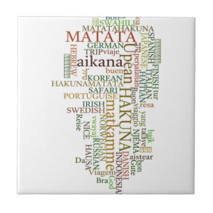Multilingual Hakuna Matata Global Word Cloud Art Tile