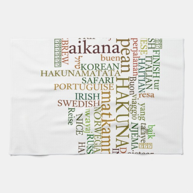 Multilingual Hakuna Matata Global Word Cloud Art Towel (Horizontal)