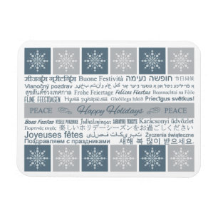 Multilingual Happy Holidays magnet