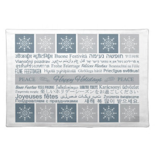 Multilingual Happy Holidays placemats