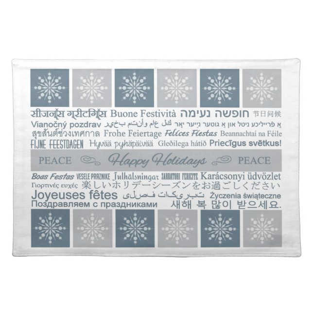 Multilingual Happy Holidays placemats (Front)