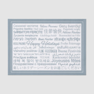 Multilingual “Happy Holidays” tissue paper