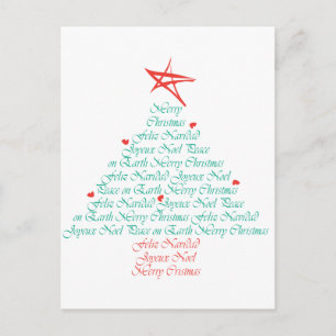 Multilingual Merry Christmas! Holiday Postcard