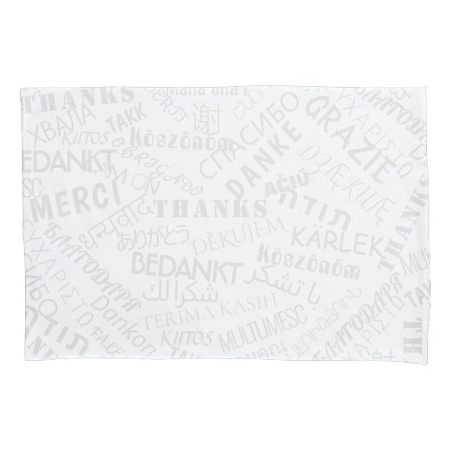 Multilingual Pillow Case with Thank You Text (Front)