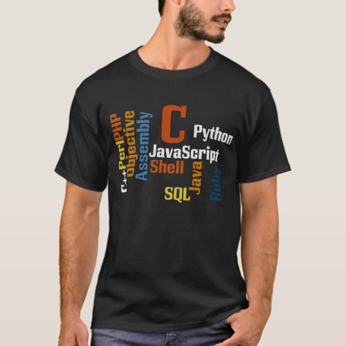 Multilingual Programmer Black T_Shirt