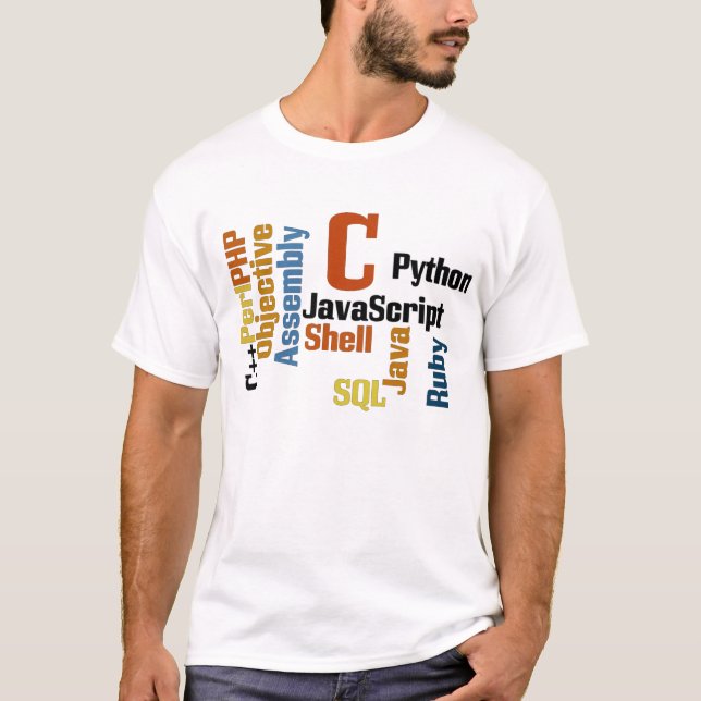 Multilingual Programmer White T-Shirt (Front)