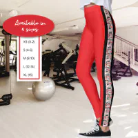 Red and White Stripes Leggings for Women Valentine, Carnival Red and White  Horizontal Striped Women's Cut & Sew Casual Leggings 