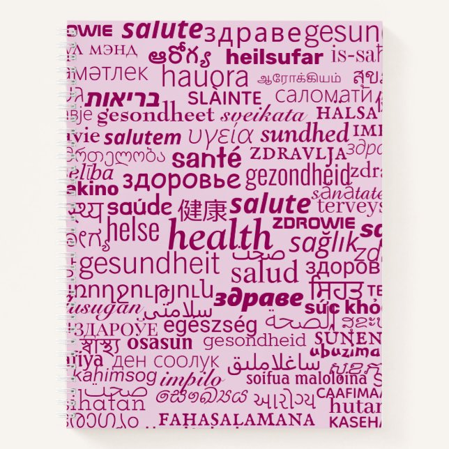 Multilingual Text Health Notebook - Choose Colors (Front)