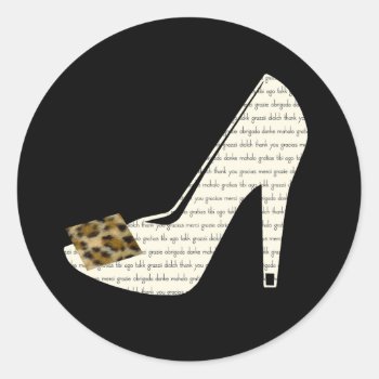 Multilingual Thank You Leopard Print Shoe Stickers by StyledbySeb at Zazzle