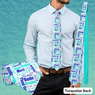 Multilingual Thank You Typography Collage Neck Tie