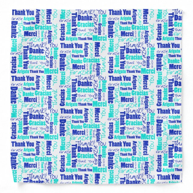 Multilingual Thank You Typography Word Cloud Bandana (Front)