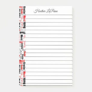 Multilingual Thank You Typography Word Cloud Post-it Notes