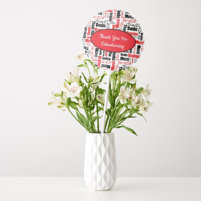 Multilingual Thank You Volunteer Appreciation Balloon (Vase)