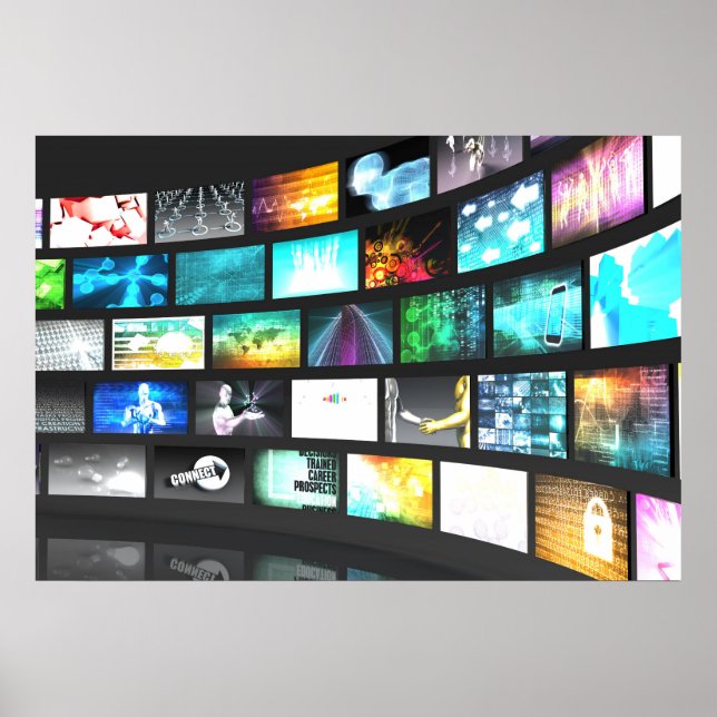 Multimedia Technology Digital Devices Information Poster (Front)