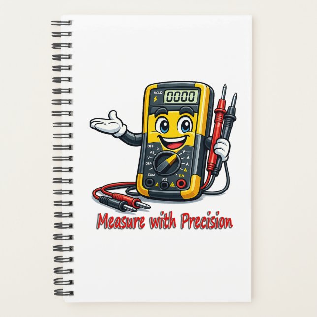 Multimeter Cartoon Measure With Precision Notebook (Front)
