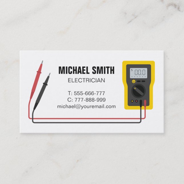 Multimeter Electrician Business Card (Front)