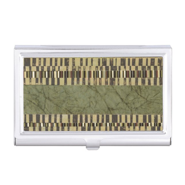 Multipatterned Panel Painting Business Card Holder (Front)